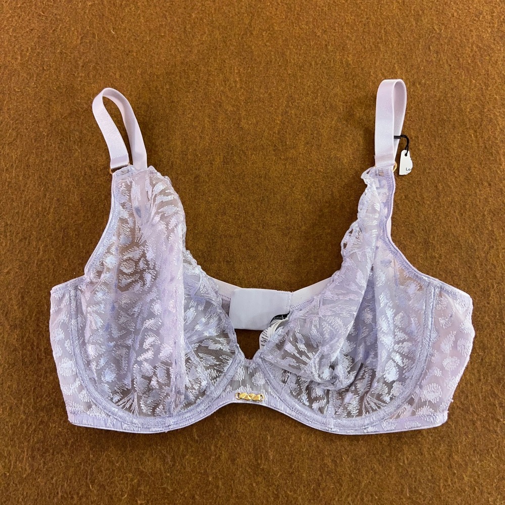 Aubade Womens 34F Purple Wisteria Lace Underwire Bra 5DF12 NWT